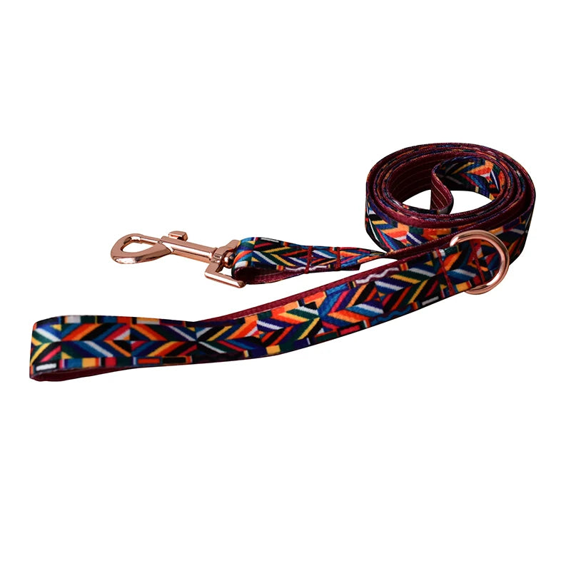 Ethnic style dog collar and leash set for Dogs Custom