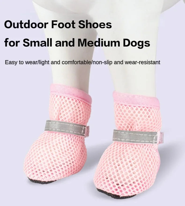 4pcs Dog Shoes Non-slip Breathable Wear-resistant