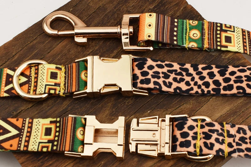 Ethnic style dog collar and leash set for Dogs Custom
