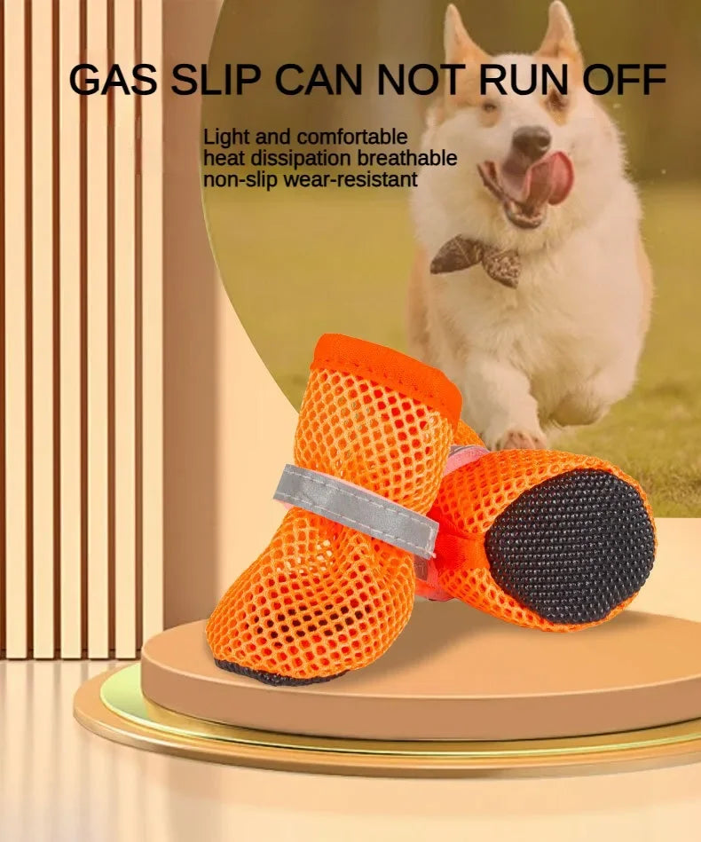 4pcs Dog Shoes Non-slip Breathable Wear-resistant