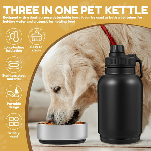32 oz Capacity Portable Dog Water Bottle 3 in 1 Leak Proof Dog Travel Water Bottle with 2 Detachable Bowls for Walking Hiking