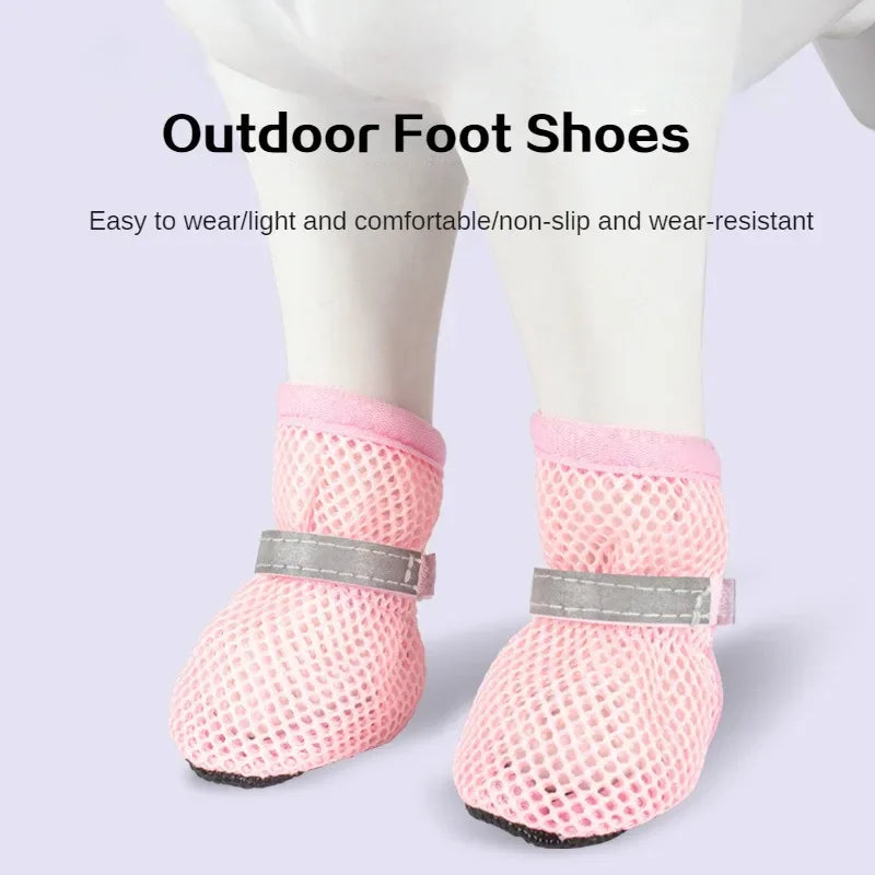 4pcs Dog Shoes Non-slip Breathable Wear-resistant
