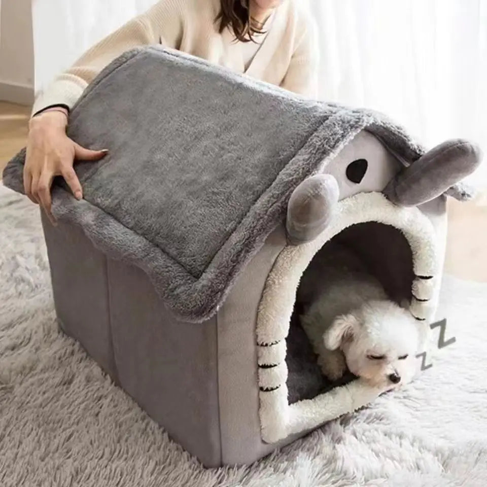 All Season Dog House Style Bed - Removable Washable