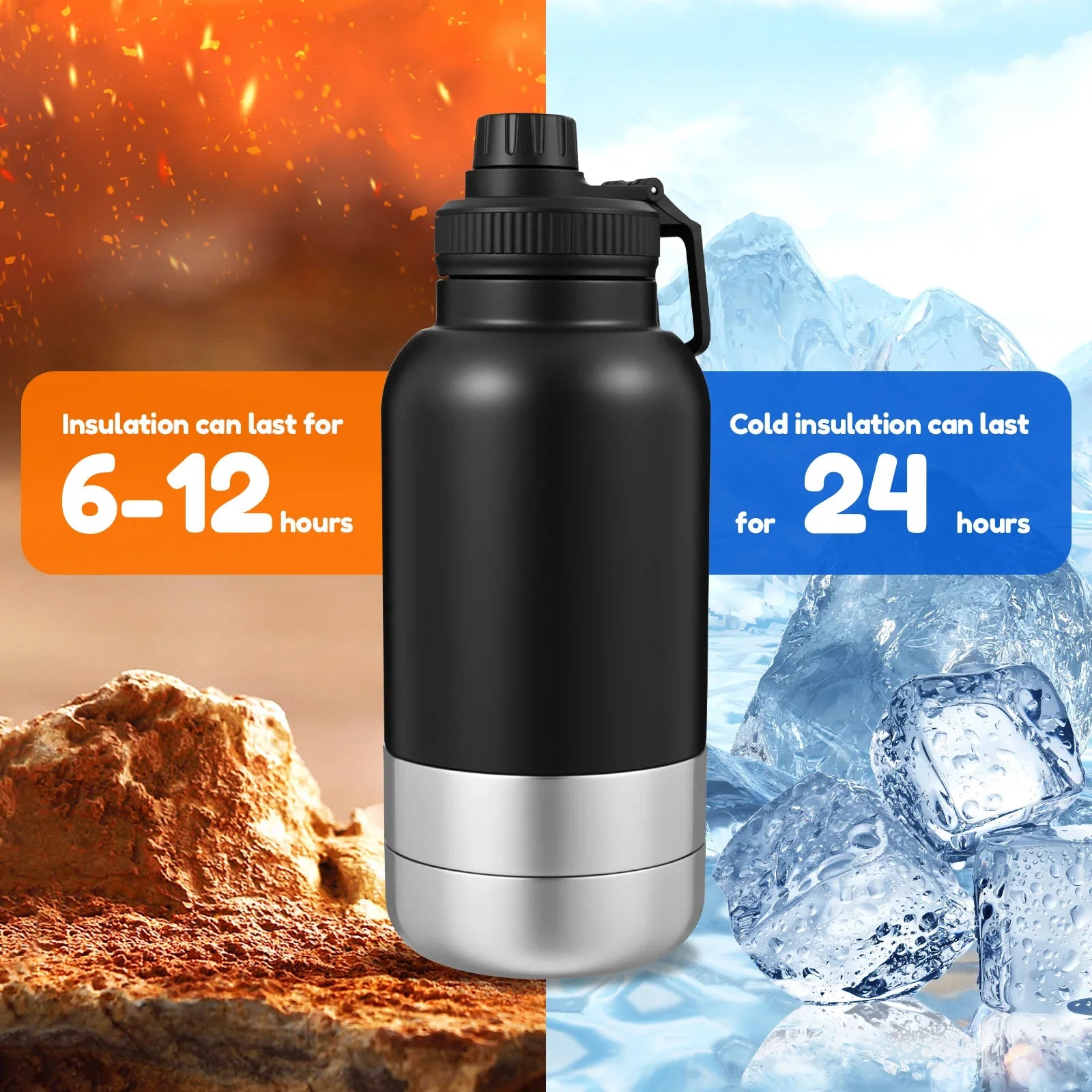 32 oz Capacity Portable Dog Water Bottle 3 in 1 Leak Proof Dog Travel Water Bottle with 2 Detachable Bowls for Walking Hiking